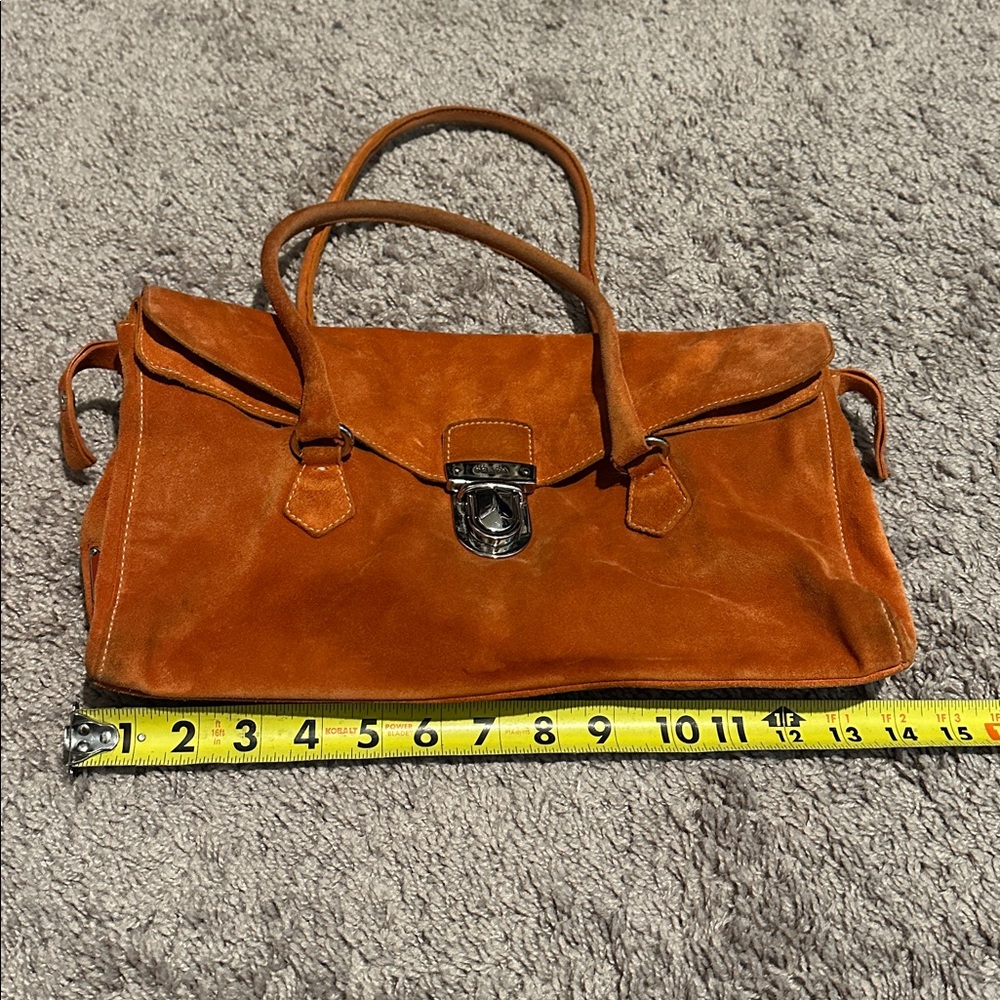Prada Vibrant Orange Suede Shoulder Bag Vintage - Picture 9 of 12